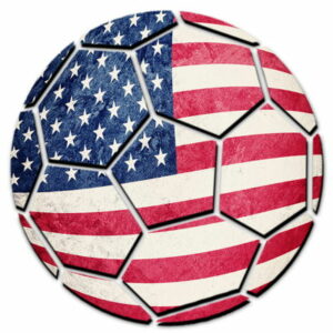 football painted with usa flag